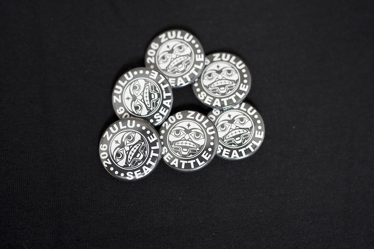 206 Zulu Seattle Moon Logo Buttons