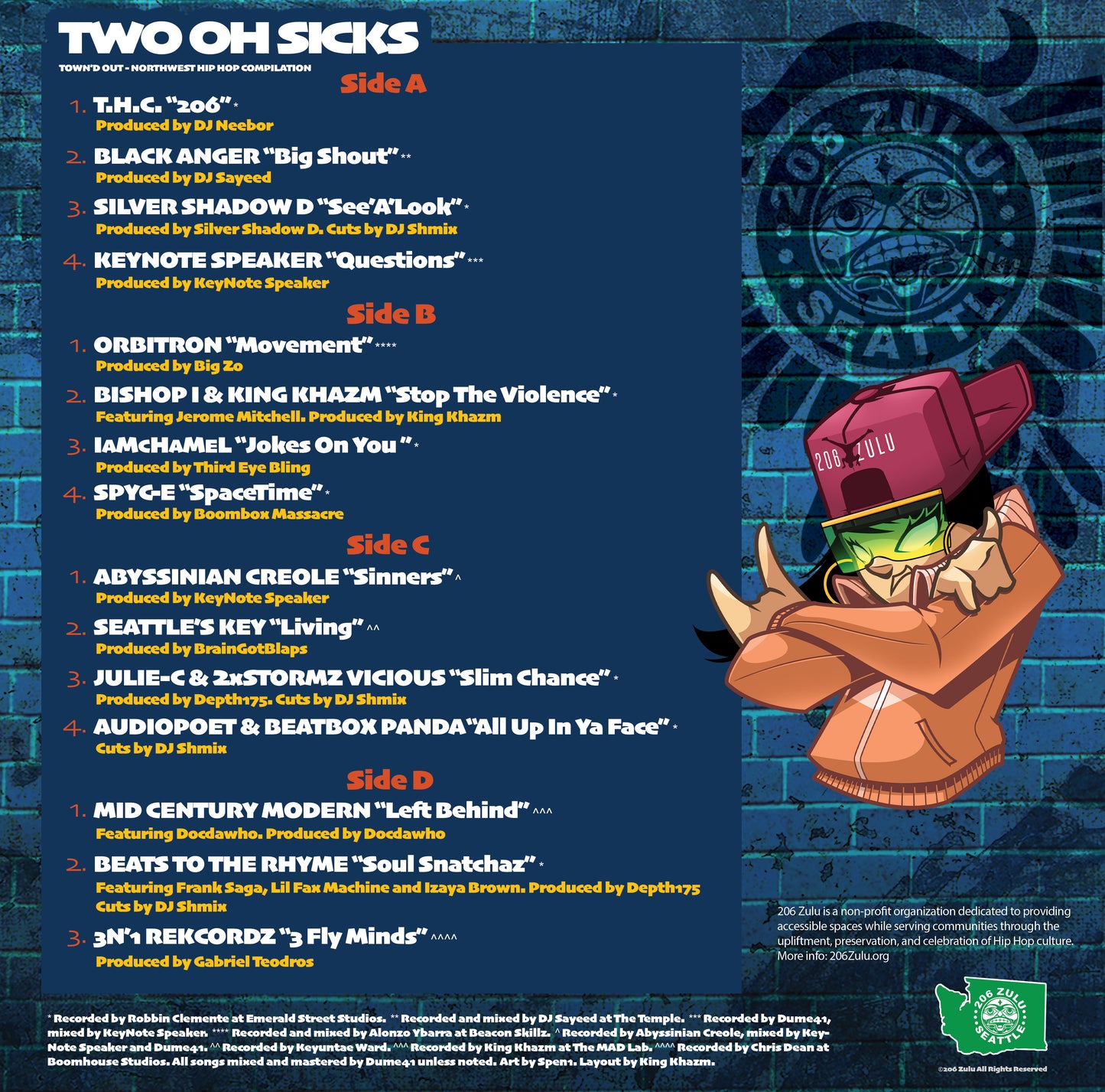 Two-Oh-Sicks: Town'd Out Northwest Hip Hop Compilation - 2LP