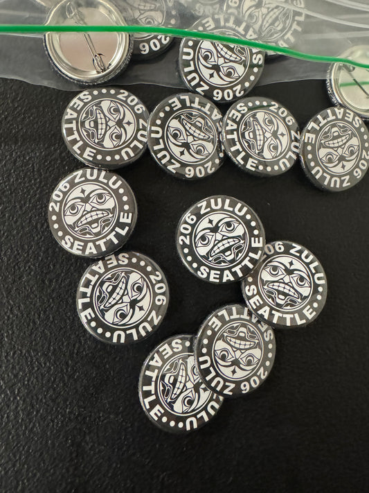 206 Zulu Seattle Moon Logo Buttons